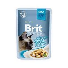 غذای گربه بریت مدل brit premium cat pouches with chicken fillets in jelly for adult cats
